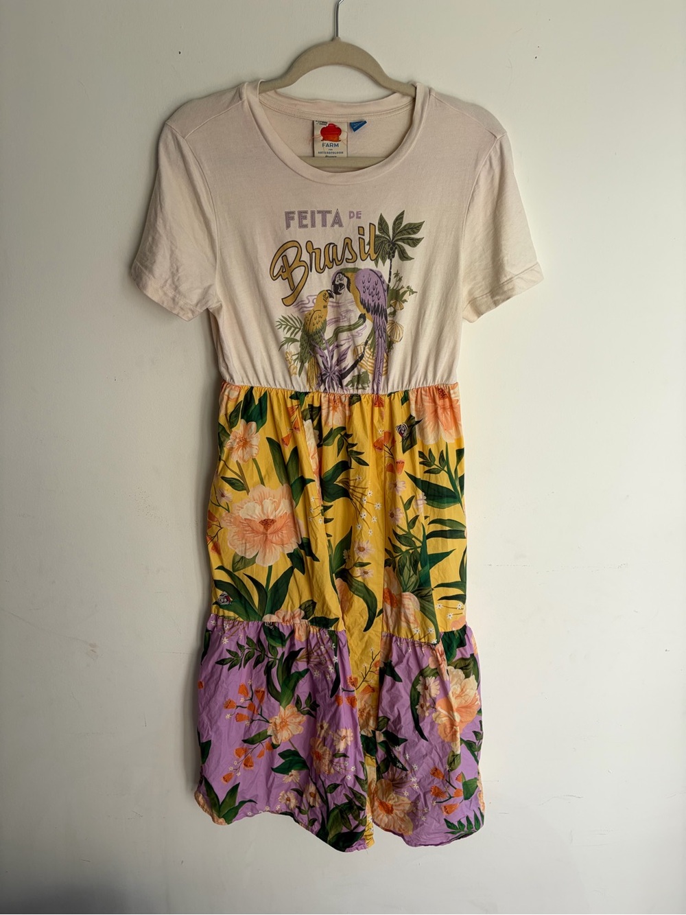 FARM RIO Tiered Maxi Shirt Yellow Dress Size Small Petite - Picture 3 of 8